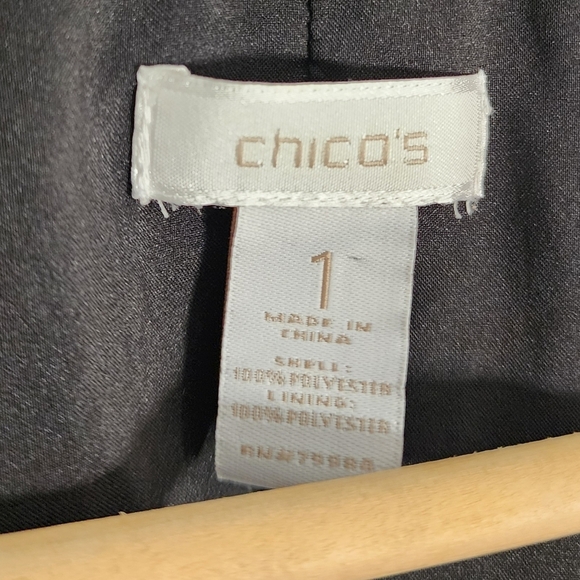 Chico’s Snakeskin Print Metallic gold black zip up womens Jacket size 1 medium - Picture 6 of 8